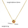 Wholesale Women's Casual Stainless Steel Geometric Flower Pendant Necklace With Pvd Furnace Vacuum Real Gold Plating And Round Snake Chain