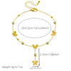 Wholesale Women's Casual Stainless Steel Goldplated Anklet With Hanging Tassel And Heart Shape Design