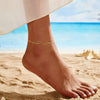 Wholesale Women's Casual 925 Sterling Silver Geometric Snake Chain 3Layer Anklet Beach Foot Accessories