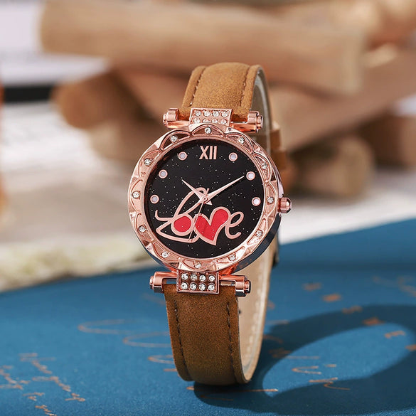 Wholesale Women's Casual Student Quartz Belt Watch Plastic Case Imitation Leather Strap Stainless Steel Buckle Round Dial