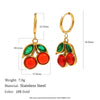 Wholesale Women's Casual Style Fruit Shape Stainless Steel Vacuum Plated In Furnace Earrings And Pendant Necklace Jewelry