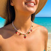 Wholesale Women's Casual Style Fruit Shaped Alloy Electroplated Fake Pearl Necklace