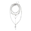 Wholesale Women's Casual Style Heartshaped Geometric Alloy Electroplated Multilayer Necklace