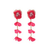 Wholesale Women's Casual Style Multilayer Chiffon Floral Earrings Zinc Alloy Hand Knitted Flower Shape