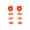 Wholesale Women's Casual Style Multilayer Chiffon Floral Earrings Zinc Alloy Hand Knitted Flower Shape