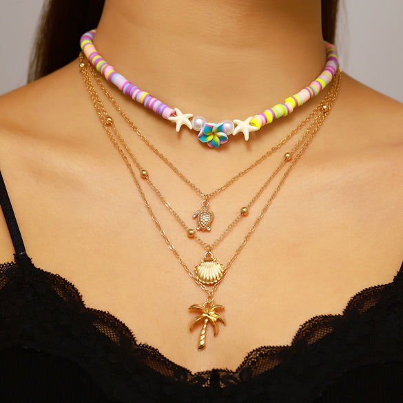 Wholesale Women's Casual Style Multilayered Animal And Zodiac Pattern Alloy And Zinc Alloy Necklace With Electroplating