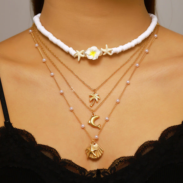Wholesale Women's Casual Style Multilayered Animal And Zodiac Pattern Alloy And Zinc Alloy Necklace With Electroplating