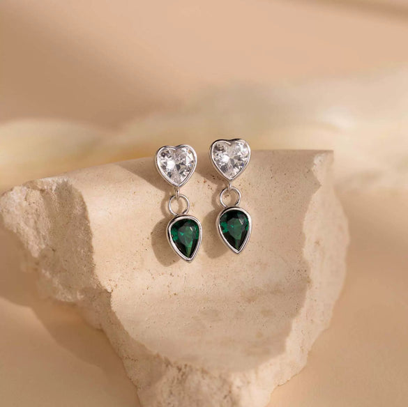 Wholesale Women's Casual Style S925 Silver Earrings With Heart Shape Letter Shape And Constellation Pattern Real Gold Plated