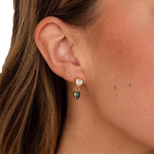 Wholesale Women's Casual Style S925 Silver Earrings With Heart Shape Letter Shape And Constellation Pattern Real Gold Plated