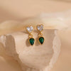 Wholesale Women's Casual Style S925 Silver Earrings With Heart Shape Letter Shape And Constellation Pattern Real Gold Plated