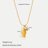 Wholesale Women's Casual Style Stainless Steel Electroplated Flower Pattern Necklace With Hand Painted Tulip And Enamel Pendant