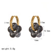 Wholesale Women's Casual Style Stainless Steel Flowershaped Pvd Furnace Vacuum Real Gold Plated Earrings