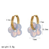 Wholesale Women's Casual Style Stainless Steel Flowershaped Pvd Furnace Vacuum Real Gold Plated Earrings