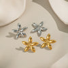 Wholesale Women's Casual Summer Flower Earrings Stainless Steel Jewelry With 18K Gold Electroplating