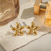 Wholesale Women's Casual Summer Flower Earrings Stainless Steel Jewelry With 18K Gold Electroplating
