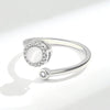 Wholesale Women's Cat's Eye Rotating Open Adjustable Ring Copper Geometric Electroplated Jewelry