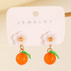 Wholesale Women's Ceramic Fruit Shape Electroplated Earrings