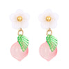 Wholesale Women's Ceramic Fruit Shape Electroplated Earrings