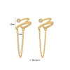 Wholesale Women's Chain Ear Clip Copper Plated With Real Gold Geometric Inlaid Zircon Retro Style