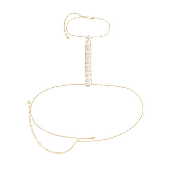 Wholesale Women's Chain Necklace With Imitation Pearl Pendant Tassel Plastic Geometric Electroplated