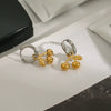Wholesale Women's Cherry Shaped Stainless Steel Earrings With Geometric Pattern And Electroplating Treatment
