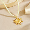 Wholesale Women's Chic Style Animal Zodiac Spiral Conch Scallop Sun Stainless Steel Goldplated Pendant Necklace With Rope Chain