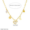 Wholesale Women's Chic Style Gold Electroplated Hollow Heart Shape Pearl Pendant Stainless Steel Necklace With Flat Cross Chain