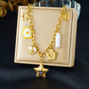 Wholesale Women's Chic Style Stainless Steel Electroplated Heart Shape Flower Bow Tie Pendant Necklace