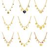 Wholesale Women's Chic Style Stainless Steel Electroplated Heart Shape Flower Bow Tie Pendant Necklace