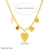 Wholesale Women's Chic Style Stainless Steel Heart Shape Electroplated Pendant Necklace With O Word Chain