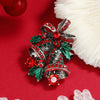 Wholesale Women's Christmas Brooch Retro Bell Rhinestone Dripping Oil Creative Gift