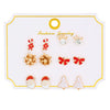 Wholesale Women's Christmas Earrings Alloy Creative Cartoon Elk Snowflake Santa Claus Design With Diamond Treatment