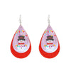 Wholesale Women's Christmas Jewelry Alloy Exaggerated Large Snowflake Earrings With Classic Colorful Bell Snowman Design Electroplated