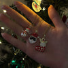 Wholesale Women's Christmas Santa Claus Alloy Pendant Necklace With Geometric Cartoon Design And Dripping Oil Finish