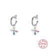 Wholesale Women's Classic Cross Drop Earrings Silver 925 Silver Geometric Style Ear Buckle Earring