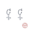 Wholesale Women's Classic Cross Drop Earrings Silver 925 Silver Geometric Style Ear Buckle Earring