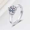 Wholesale Women's Classic Opening Ring S925 Sterling Silver Geometric Electroplating 1 Karat Diamond
