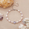 Wholesale Women's Clavicle Chain Jewelry Natural Amethyst Freshwater Pearl S925 Sterling Silver Geometric Style