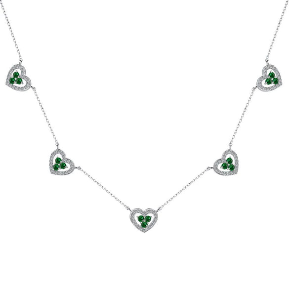 Wholesale Women's Clavicle Chain 925 Sterling Silver Love Zircon Geometric Heart Design