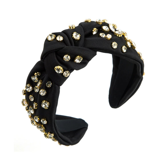 Wholesale Women's Cloth Baroque Style Diamond Knotted Widebrimmed Headband Hair Accessories