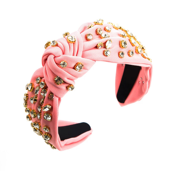 Wholesale Women's Cloth Baroque Style Diamond Knotted Widebrimmed Headband Hair Accessories