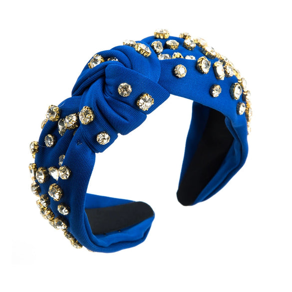 Wholesale Women's Cloth Baroque Style Diamond Knotted Widebrimmed Headband Hair Accessories