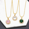 Wholesale Women's Cold Style Geometric Round Copper Zircon Necklace With Ball Chain And Electroplating Pattern Of Letters Numbers Text