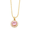 Wholesale Women's Cold Style Geometric Round Copper Zircon Necklace With Ball Chain And Electroplating Pattern Of Letters Numbers Text