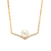 Wholesale Women's Cold Style Light Luxury Niche Design Geometric S925 Sterling Silver And Natural Freshwater Pearl Pendant Necklace Set With Gems