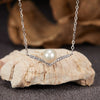 Wholesale Women's Cold Style Light Luxury Niche Design Geometric S925 Sterling Silver And Natural Freshwater Pearl Pendant Necklace Set With Gems