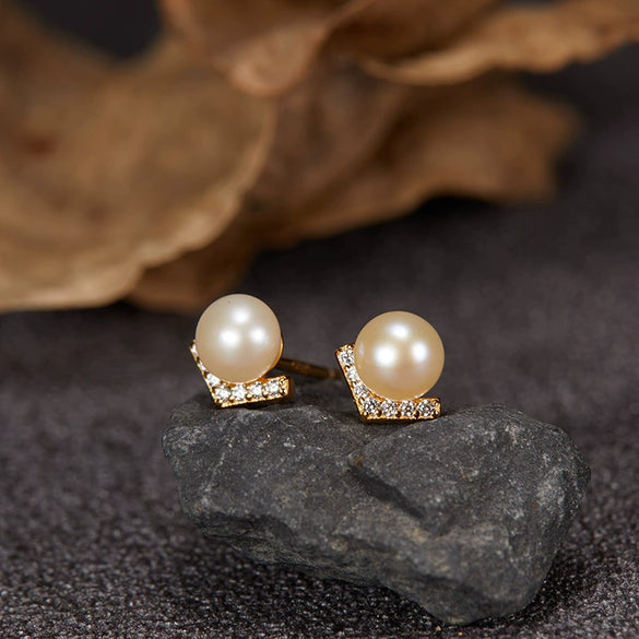 Wholesale Women's Cold Style Light Luxury Niche Design Geometric S925 Sterling Silver And Natural Freshwater Pearl Pendant Necklace Set With Gems