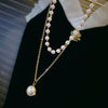Wholesale Women's Cold Style Metal Multilayer Necklace With Cross Moon Star Pendant Alloy Material Twisted Chain Electroplating Process