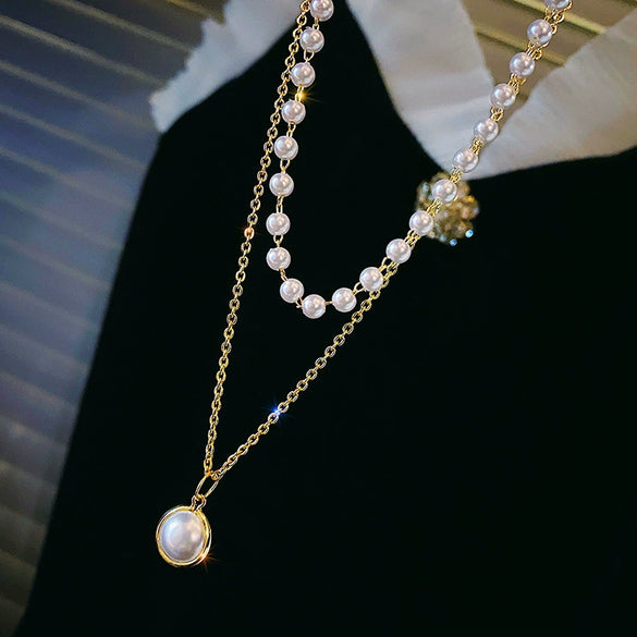 Wholesale Women's Cold Style Metal Multilayer Necklace With Cross Moon Star Pendant Alloy Material Twisted Chain Electroplating Process