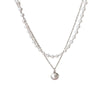 Wholesale Women's Cold Style Metal Multilayer Necklace With Cross Moon Star Pendant Alloy Material Twisted Chain Electroplating Process